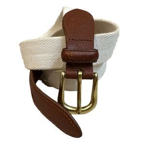Coach Leather & Canvas Weaved Belt 3880